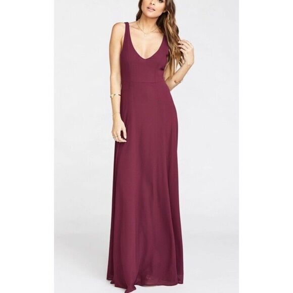✨Show Me Your Mumu Burgundy Jenn Maxi Sz Medium Dress✨ - Picture 1 of 8